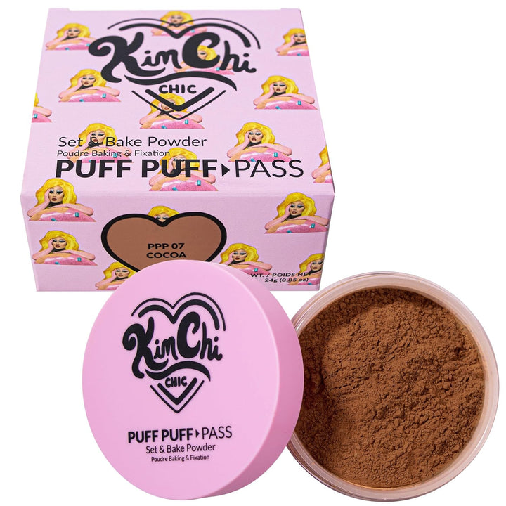 Beauty Puff Puff Pass Set and Bake Setting Powder for Makeup, Extra Fluffy Loose Face Powder Poof, Soft Natural Face Makeup for Uneven Skin Tone, 03 Translucent