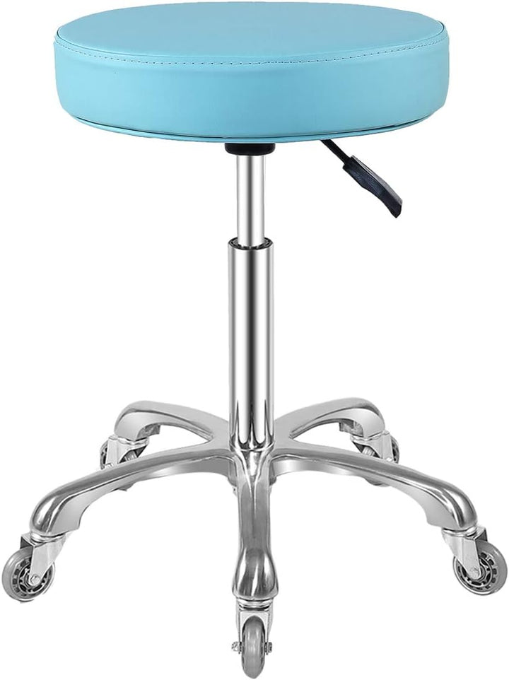 Rolling Stool with Wheels, Heavy Duty Hydraulic Massage Stool for Shop Guitar Lab Tattoo Workbench Medical, Adjustable Swivel Chair (Black)