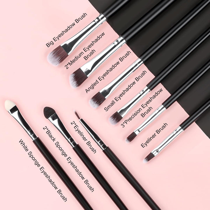 Makeup Brush Set,  32 Pieces Professional Makeup Brushes Wooden Handle Cosmetics Brushes Foundation Concealer Powder Face Eye Make up Brushes Kit, Black