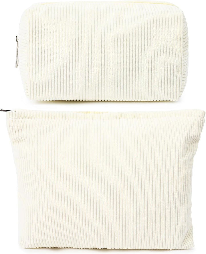 2 Pieces Makeup Bag Large Checkered Cosmetic Bag Capacity Canvas Mix Travel Toiletry Bag Organizer Cute Makeup Brushes Aesthetic Accessories Storage Bag for Women, Checkered Mix Rose Red