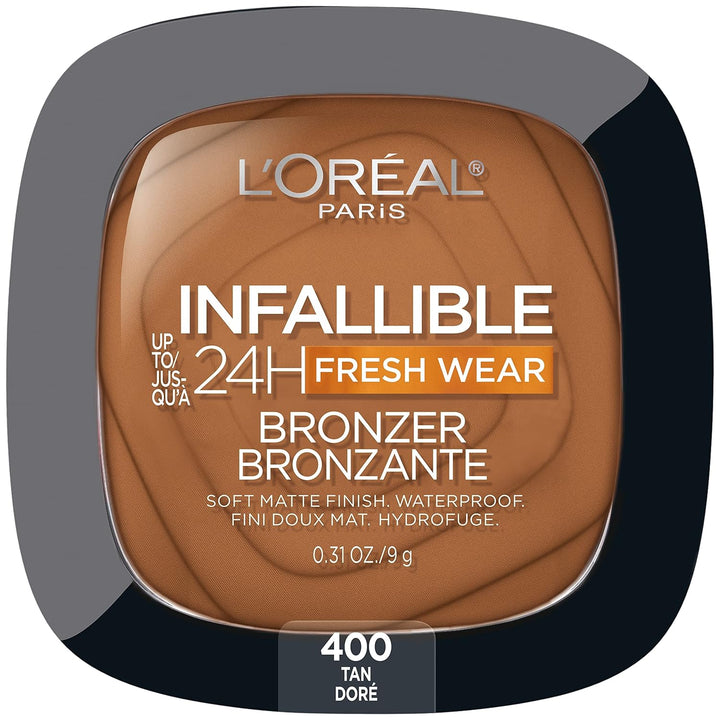 Infallible up to 24H Fresh Wear Soft Matte Longwear Bronzer. Waterproof, Heatproof, Transfer, Humidity and Sweatproof, Fair, 0.31 Oz