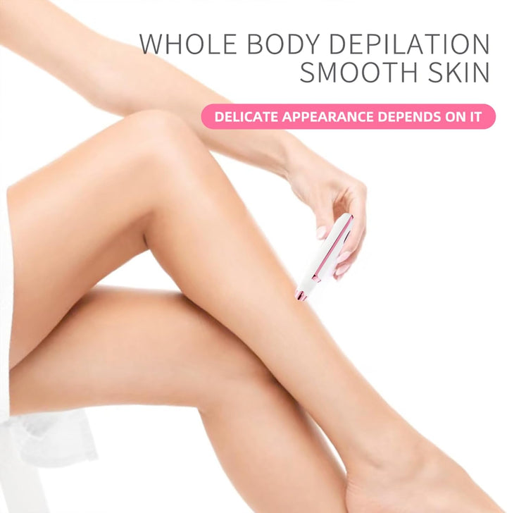 4-In-1 Electric Razor for Women - Rechargeable Painless Body & Facial Hair Remover, Bikini Trimmer for Legs, Underarm & Face, Portable Women'S Shaver Set with Smooth Glide Technology