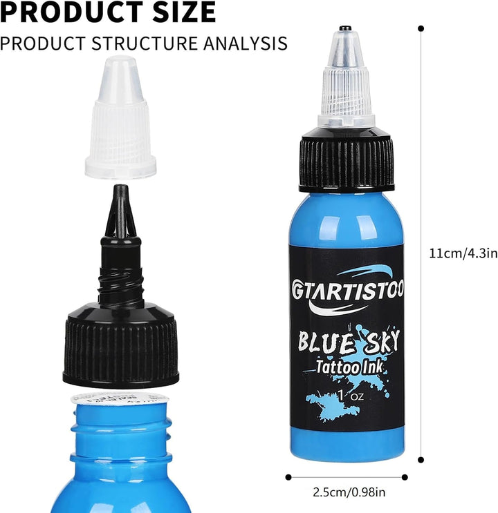 Professional Tattoo Ink Set 14 Colors 1OZ (30Ml) Vegan-Friendly Pigment Tattoo Ink Supplies Ink...