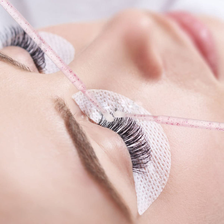 500 Pcs Disposable Micro Applicator Brush for Eyelash Extension, Micro Cotton Swabs, Lips Mascara Wands Pink