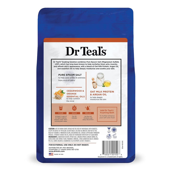 Epsom Salt Magnesium Soak, Soothe & Comfort with Oat Milk & Argan Oil, 3 Lbs