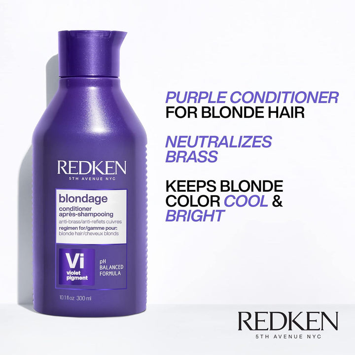 Redken Blondage Color Depositing Purple Conditioner for Blonde Hair - Tones & Moisturizes Brassy Hair