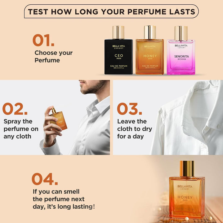 Luxury Honey Oud Eau De Parfum (3.4 Fl. Oz.) | Patchouli, Vanilla, Bergamot, Floral & Spicy + Made with Clean & Vegan Essentials Oils + Cruelty Free | Long-Lasting Unisex Fragrance