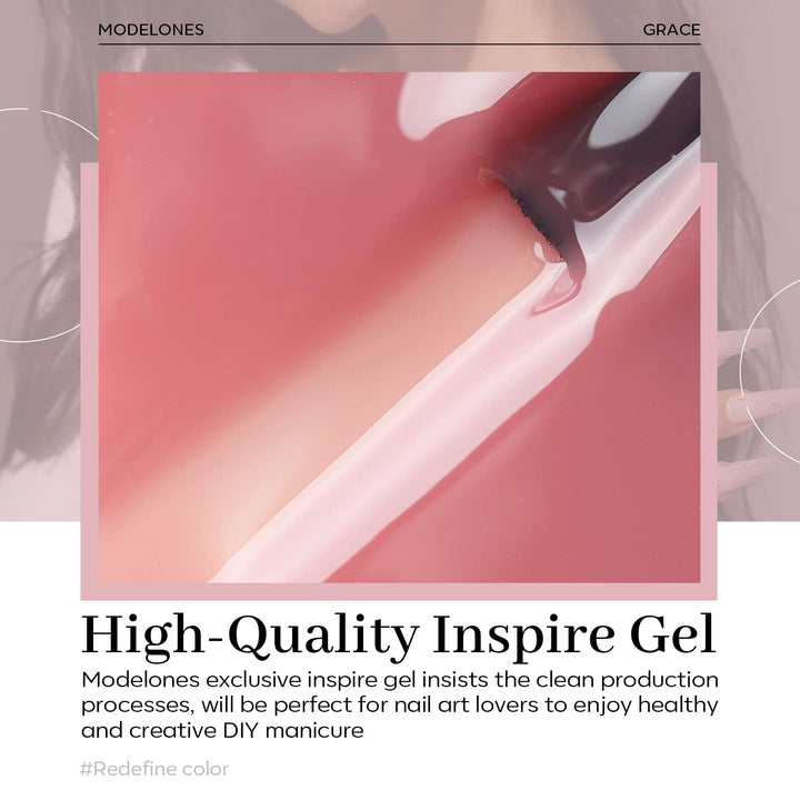 Pink Gel Nail Polish, Jelly Nude Pink Gel Polish French Tip Base Colors Translucent Soak off U V Soap Nails for Nail Art Manicure at Home 15ML