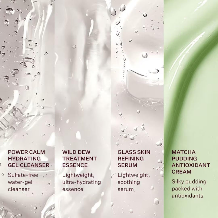 - Glass Skin Discovery Kit (4 Products) - 1 Cleanser, 1 Essence, 1 Serum & 1 Cream - Skin Care Set - Acne Routine - Travel Essentials - Self Care - Vegan & Cruelty Free - Korean Beauty