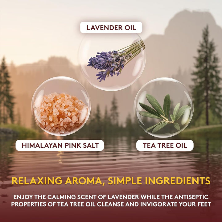 Foot Soak Detox Salt - Foot Soaking Salts for Dry Cracked Feet with Tea Tree Oil and Lavender Oil, Foot Bath, Pedicure Soak, Great for Men and Women, Athletes - 20 Oz (Pack of 1)