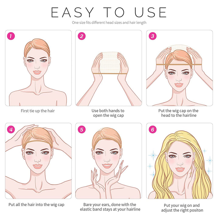 6PCS Wig Cap, 6PCS Black Mesh Wig Cap Net, Closed End Hair Mesh Net, Liner Weaving Caps for Women, Men, Kids, Wig Caps for Halloween, Cosplay