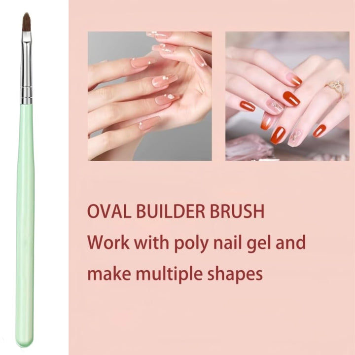 Nail Art Brushes, 6PCS Nail Design Painting Brush Sets with Nail Polish Brush Nail Liner Brush Nail Extension Gel Brush Builder Nail Gel Brush and Nail Dotting Tool for DIY Nail Art