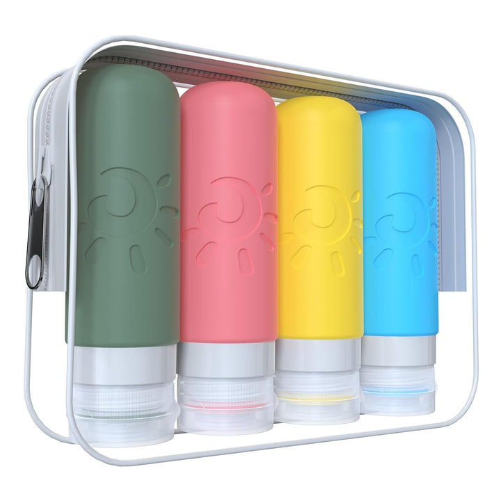 Travel Bottles for Toiletries, TSA Approved Travel Containers 3Oz Leak Proof Travel Tubs Refillable Liquid Travel Accessories for Shampoo Conditioner Lotion Body Wash(Multicolored C)