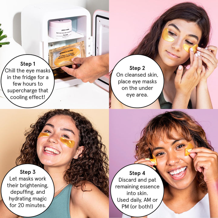 Award Winning under Eye Mask - Travel Essentials - Birthday Gifts for Women - Gel Eye Patches for Dark Circles, Puffy Eyes, Wrinkles, Undereye Bags - Vegan Self Care (48 Pairs, Gold)