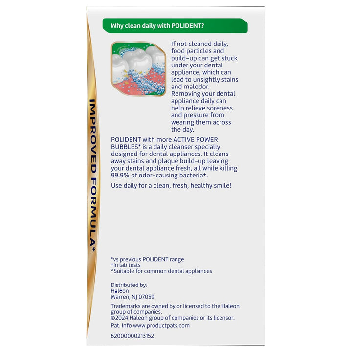 Smokers Antibacterial Dental Appliance Cleanser Tablets, 90 Count