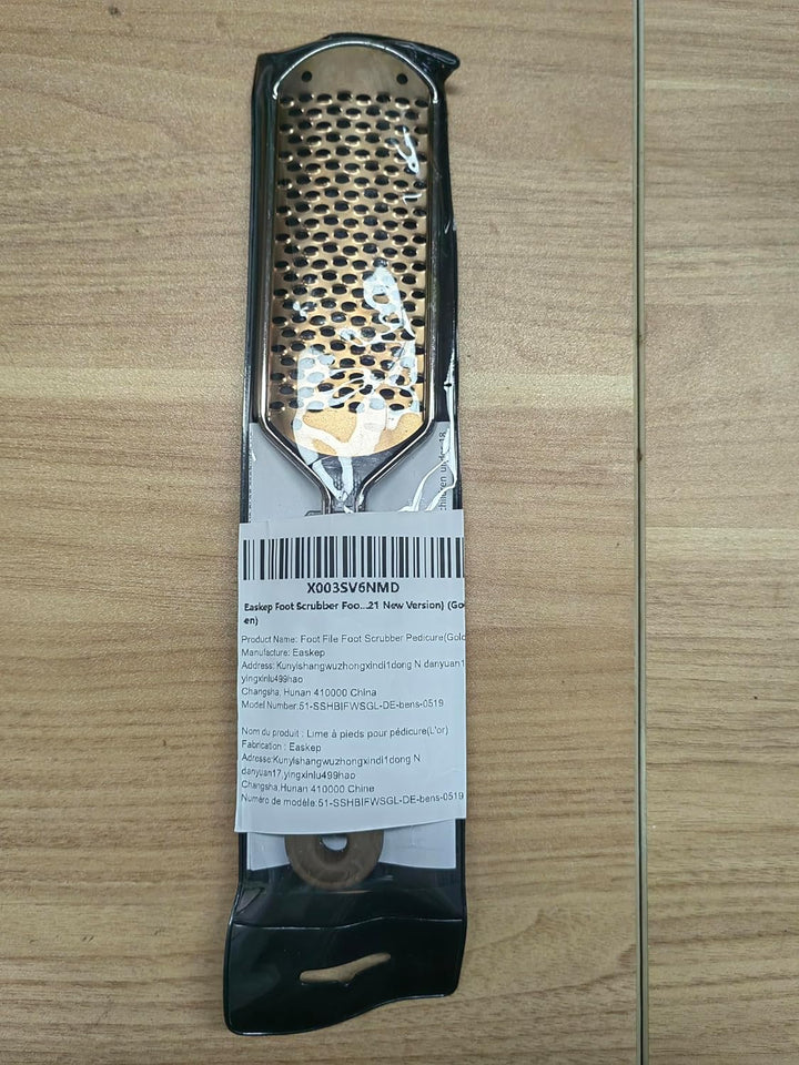Foot File Foot Scrubber Pedicure - Callus Remover for Feet  Professional Grater Rasp Foot Scraper Corns Callous Removers Cracked Dead Skin Remover for Dry and Wet Feet (Golden)