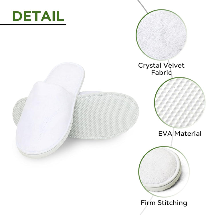 10PCS Unisex Guest Disposable Slippers, SPA Cotton Slipper, Hotel Bath Slippers Disposable, Travel Bulk Guest House Slipper for Shoeless Home, Travel, Hotel or Commercial