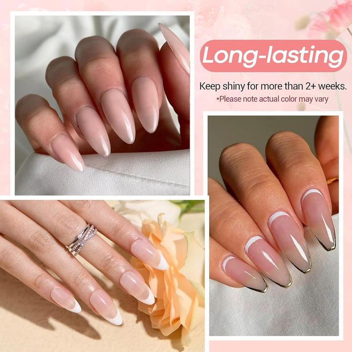 Translucent Dip Powder - Nail Bed Color 2Oz/56G, Sheer Nude Semi-Transparent Clear Soft Peach Pink Dipping Powder Crystal Natural Nail Art Starter Manicure Salon DIY Home for Starter Gift