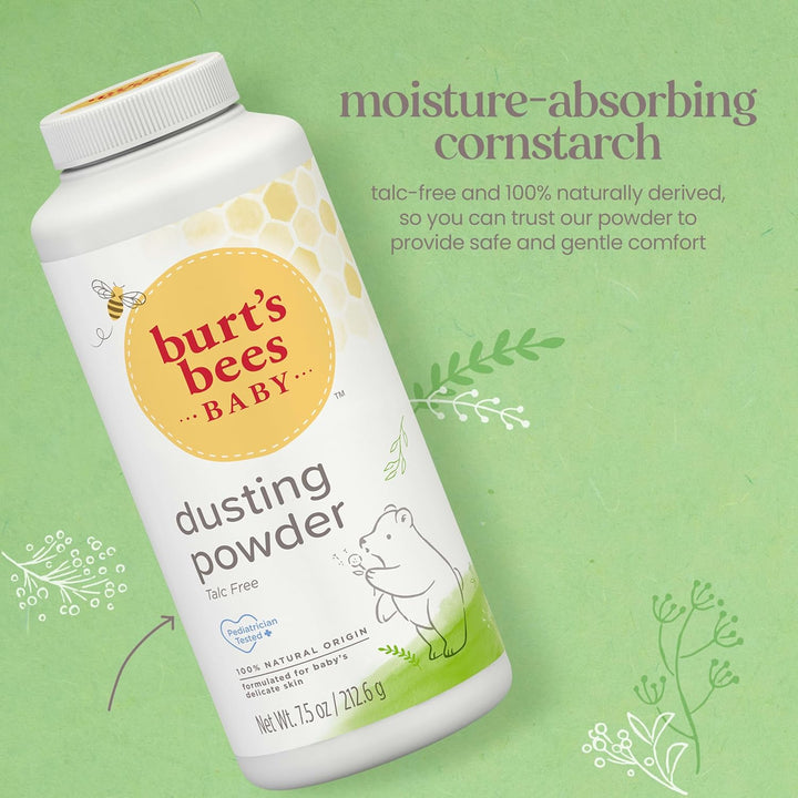 Stocking Stuffers, Baby Dusting Powder, 100% Natural Origin, Talc-Free, Pediatrician Tested, 7.5 Ounces, Pack May Very