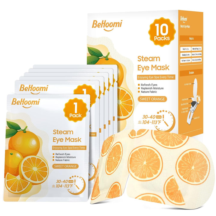 Steam Eye Mask, 10 Packs Heated Eye Mask, Self Heating Disposable SPA Warm Compress for Eyes Sleep Mask, Soothing Moist Heat Eye Masks, Travel Essentials & Relaxation Gifts (Lavender Scent)