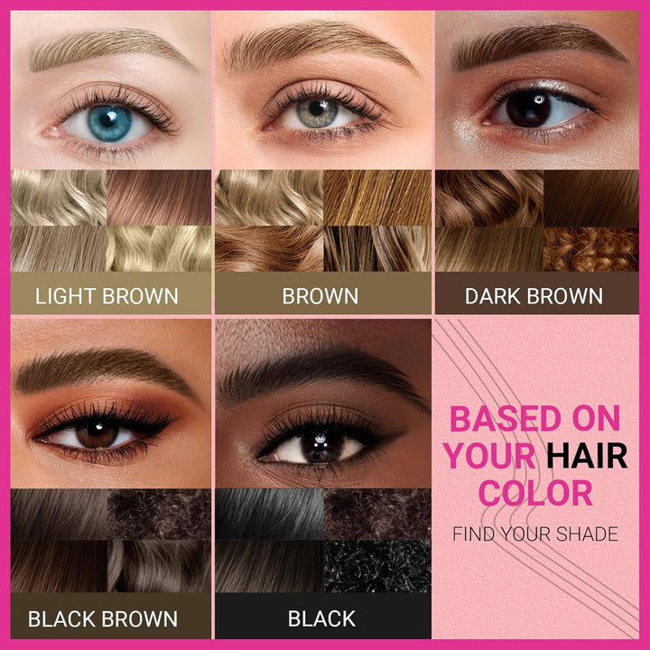 Microblading Eyebrow Pen - Eyebrow Pencil Magical 2-In-1 Dual-Ended Eye Brow Pencils for Women with 4-Fork-Tip & Precise Brush-Tip Create Natural Hair-Like Brows, Last All-Day, Dark Brown