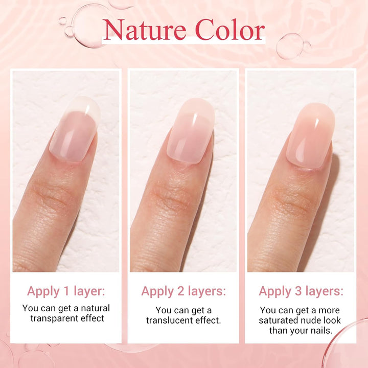 Translucent Dip Powder - Nail Bed Color 2Oz/56G, Sheer Nude Semi-Transparent Clear Soft Peach Pink Dipping Powder Crystal Natural Nail Art Starter Manicure Salon DIY Home for Starter Gift