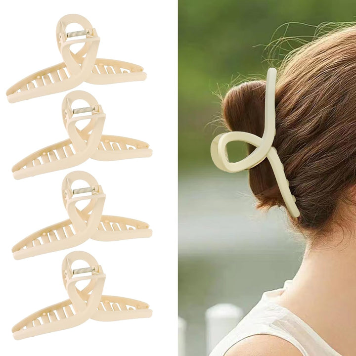 12 Pack Square Claw Clips, Big and Small Neutral Rectangle Hair Claw Clips, Non-Slip Matte Large Hair Clips for Women,Strong Hold Jaw Clip for Thick Thin Hair (Neutral)