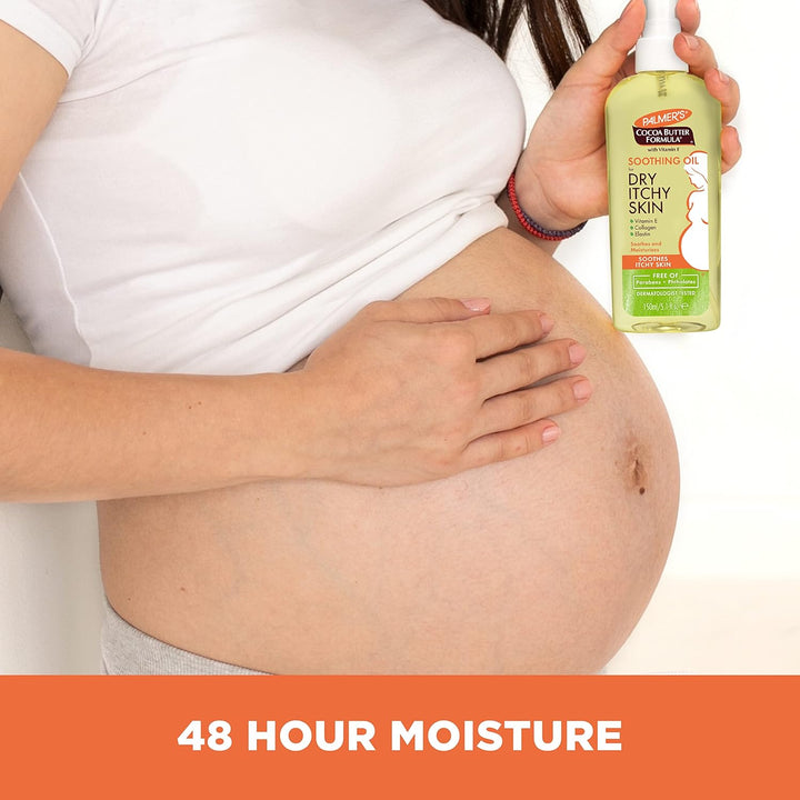 Cocoa Butter Formula Soothing Oil with Vitamin E, Dry, Itchy Skin Relief, Anti-Itch Body Oil, 5.1 Ounces