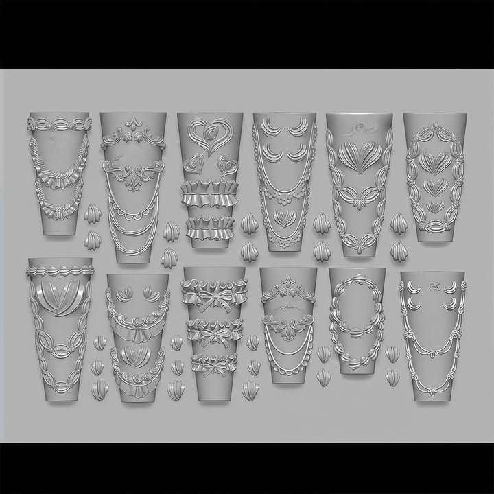 3D Cream Nail Mold Silicone Tools Lace Nails Charms Resin Molds Art for Accessories Supplies