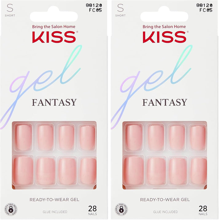 Gel Fantasy, Press-On Nails, Nail Glue Included, 'One Call', Red, Short Size, Oval Shape, Includes 28 Nails, 2G Glue, 1 Manicure Stick, 1 Mini File