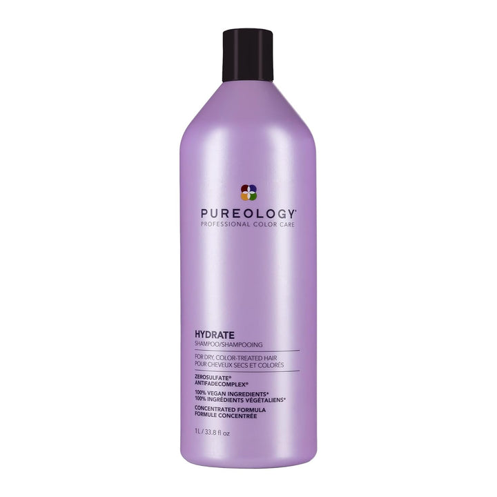 Hydrate Shampoo - for Dry or Color Treated Hair, Moisturizing Shampoo for Hydration & Softness, with Rose Extract & Green Tea, Vegan & Sulfate-Free