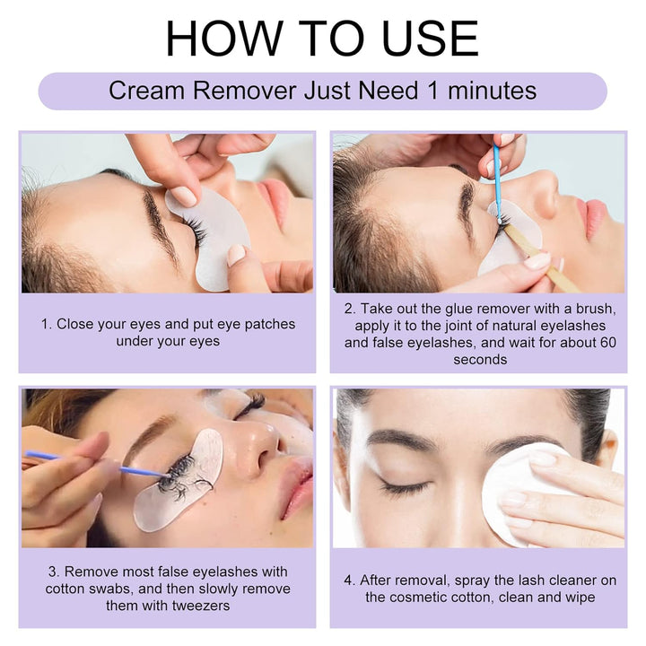 Lash Remover for Lash Extensions/Lash Clusters Cream Lash Glue Remover 10G Effectively| Low Irritation for Sensitive Skin Lash Extension Remover Easy Removal of Indicidual Lashes Glue Remover(Rose)