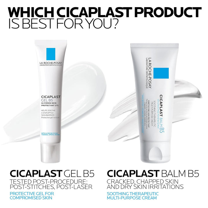 La Roche-Posay Cicaplast Gel B5, Protective Repair Gel for Cracked, Chapped Skin with Madecassoside and Glycerin, Tested Post-Procedure, Post-Stitches, Post-Laser, 1.35 Fl Oz