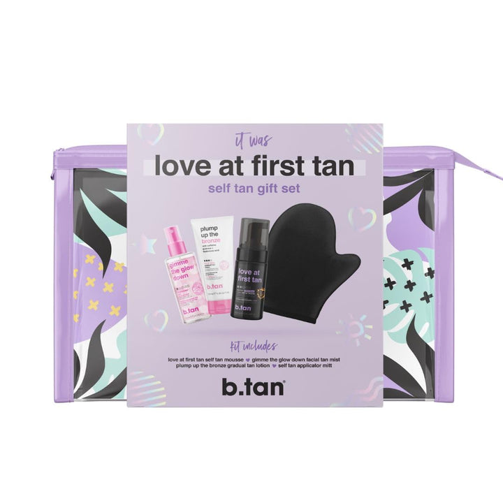Violet Self Tanner Kit | Fall in Love at First Tan Bundle - Dark Tanning Mousse W Mitt Applicator, 1 Hour Express Foam, Best Bronzing Glow, No Orange Tones or Fake Tan Smell, Vegan, 6.7 Fl Oz
