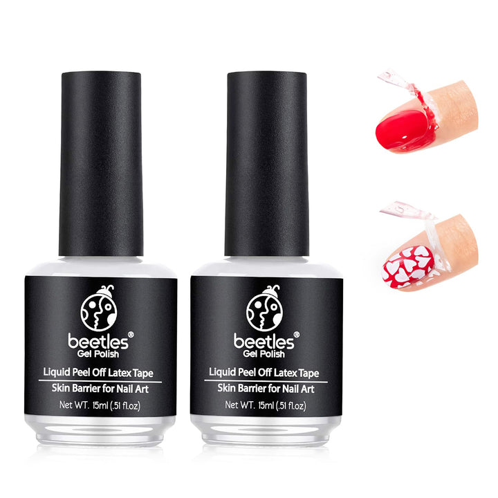 Beetles 3Pcs 15Ml White Gel Nail Polish and No Wipe Gel Top Coat & Base Coat Halloween Set, Soak off UV Lamp and Long Lasting Glossy Top Coat French Manicure Art Design Kit