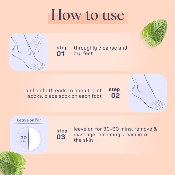 Softening Care Foot Sockies (8-Pack) - Spearmint & Tea Tree Oil, Exfoliating Pack for Healthy Feet, Intensive Repair, Callus Remover Sockies, Dry Skin Solution, Moisturizing Foot Treatment