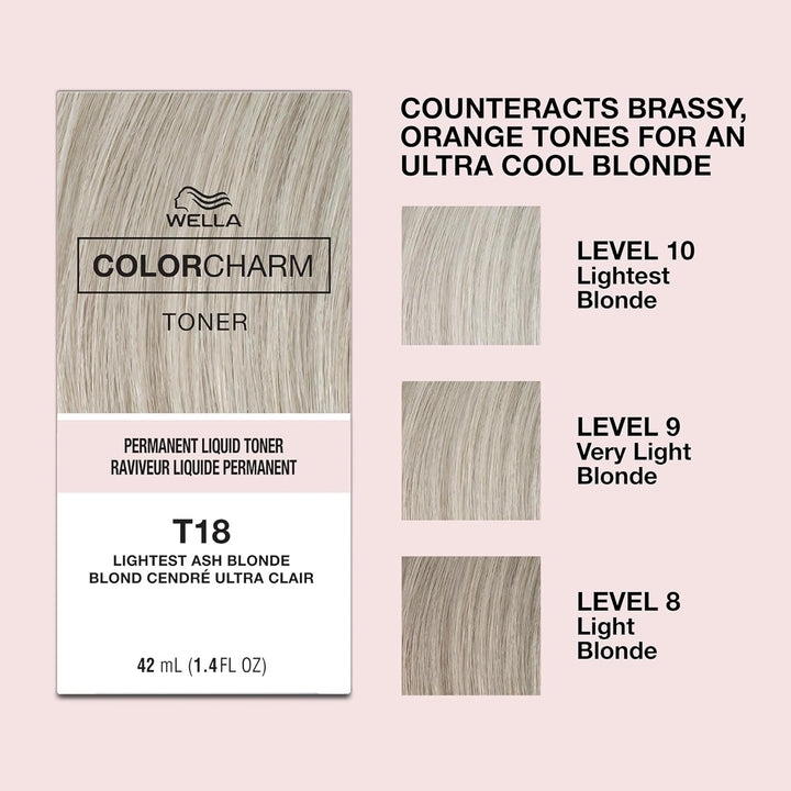 COLORCHARM Permanent Liquid Hair Toners | Neutralize Brass | Healthy-Looking Blondes Tones | Vegan & Free of Parabens | 1.4 Floz