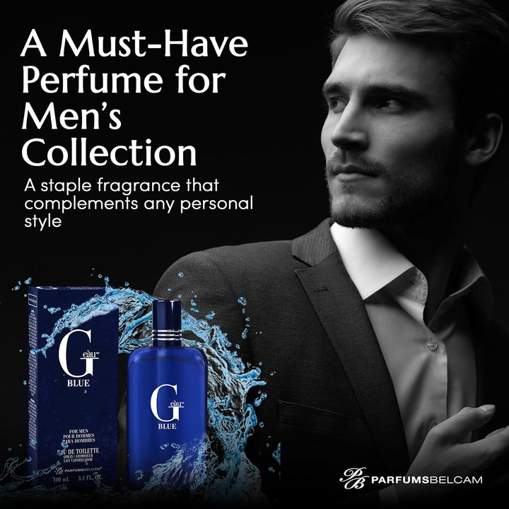 G Eau Blue Eau De Toilette Spray – Men’S Cologne, Long-Lasting Summer Fragrance for Men and Teen Boys, Perfume Para Hombre – 3.4 Fl Oz – Fresh Blue Scent