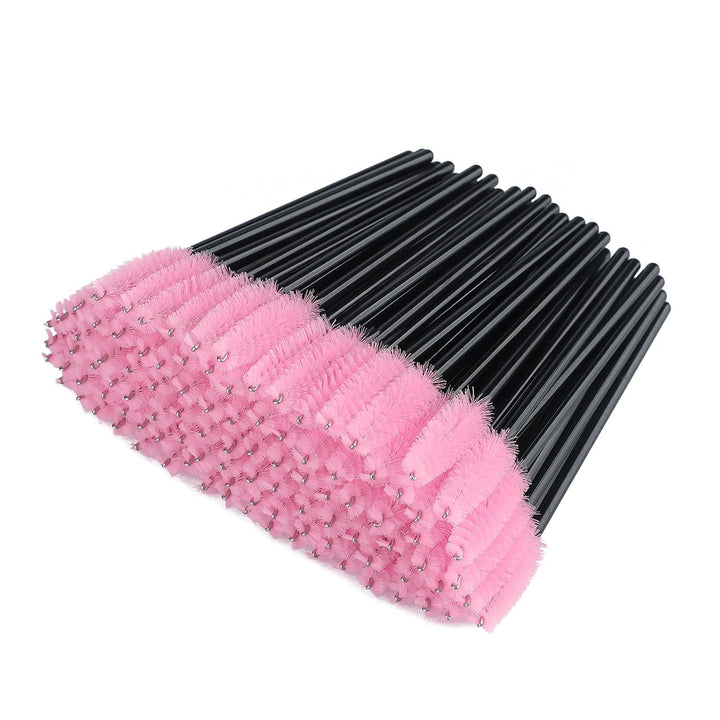 100PCS Disposable Eyelash Brushes, Rose Mascara Wands Applicator Makeup Kits, Eyelash Spoolies Brushes for Eyelash Extensions and Eyebrows