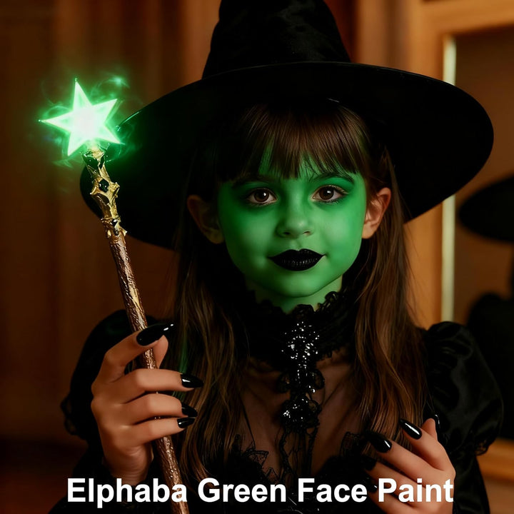 Green Face Body Paint,Halloween SFX Witch Makeup Elphaba Costume Face Paint,Camouflage Gamora Hunting Hulk Body Paint for Adults and Kids,St. Patrick’S Day Face Paint Makeup Accessories