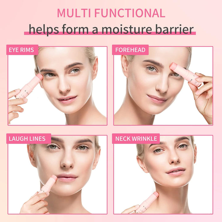 Hydrating Multi Balm Stick, All-In-One Hydrating Lip Balm Eye Cream Neck Cream Make up Base, Reduce Wrinkle & Moisturizing Moisturizer for Face Skin Care