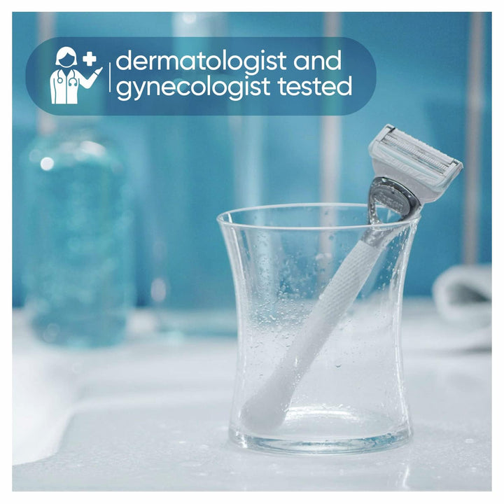 Intimate Grooming Womens Razor Blade Refills with Bikini Trimmer, 4 Count