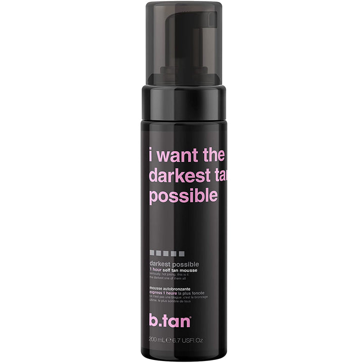 Ultra Dark Self Tanner Mousse | I Want the Darkest Tan Possible - Fast, 1 Hour Express Sunless Tanning Foam, Golden Bronzing Glow, Face & Body, No Fake Tan Smell, Vegan, Cruelty Free, 6.7 Fl Oz