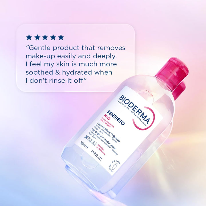 - Sensibio - H2O Micellar Water - Makeup Remover Cleanser - Face Cleanser for Sensitive Skin