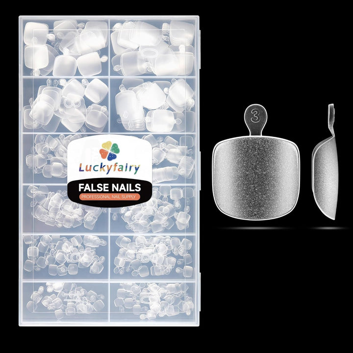 Short Almond Nail Tips, 240Pcs Soft Nail Gel Tips Pre-Shaped Acrylic Fake Nails, Half Matte Full Cover Clear Gelly Press on Flase Nail Tips for Extension Nail Manicure Home DIY 12 Sizes Gelly Tips