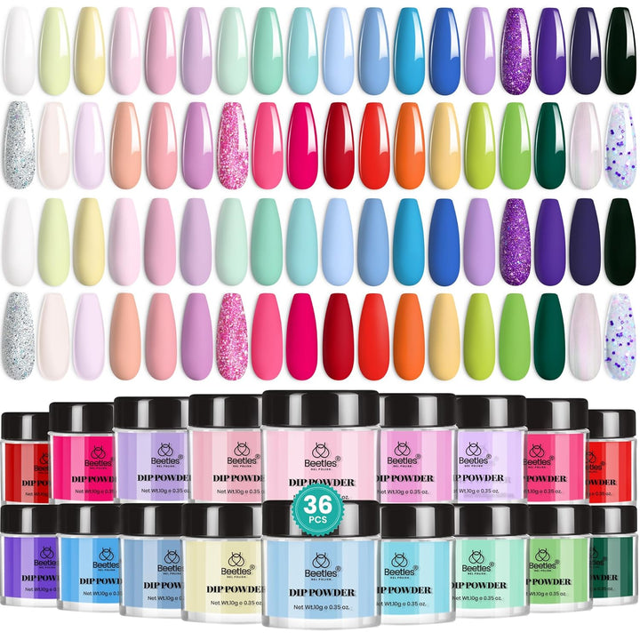 Beetles Dip Powder Liquid Set - 2 in 1 Dip Base & Top Coat and Activator, Dip Nail Liquid Set for Dipping Powders French Nail Design Dip Nail Kit Manicure Gift for Women, 0.51 Fl.Oz/Bot
