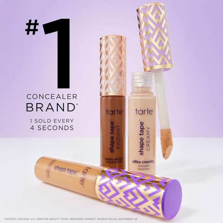 Shape Tape Concealer – Full-Coverage, Matte Finish for under Eye, Dark Circles, Fine Lines, Redness & Discoloration, Longwear, Dermatologist-Tested, Vegan, Cruelty-Free