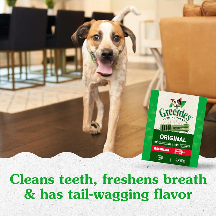 Original Regular Dental Dog Treats, 27 Oz. Pack (27 Treats)