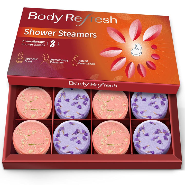 Shower Steamers Aromatherapy - 8 Pack Shower Bombs with Essential Oils, Birthday Gifts for Women Self Care Relaxation Home SPA Stress Relief, Gifts for Girlfriend Teacher Womens Christmas Gift