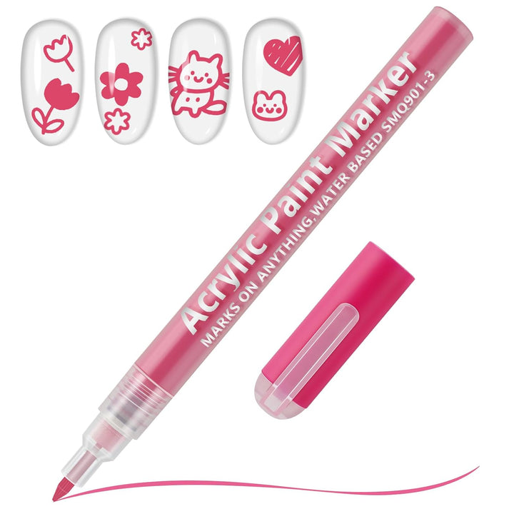 12 Colors Nail Art Pens Set, 3D 0.7MM Nail Polish Pens Quick-Drying Nail Art Acrylic Paint Nail Point Dotting Liner Pen Tools for Home & Salon Nail DIY